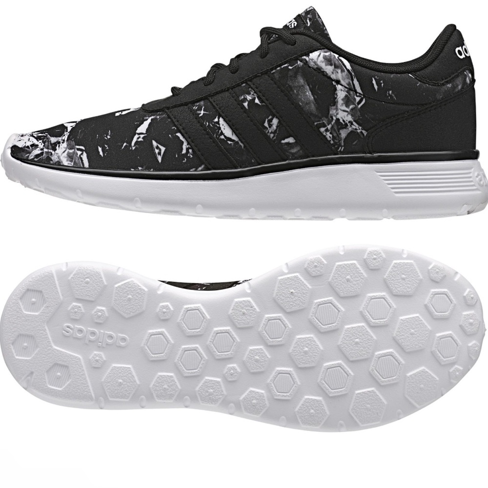 adidas Neo Women's Lite Racer Casual Sport Shoe - Black/White Size 6